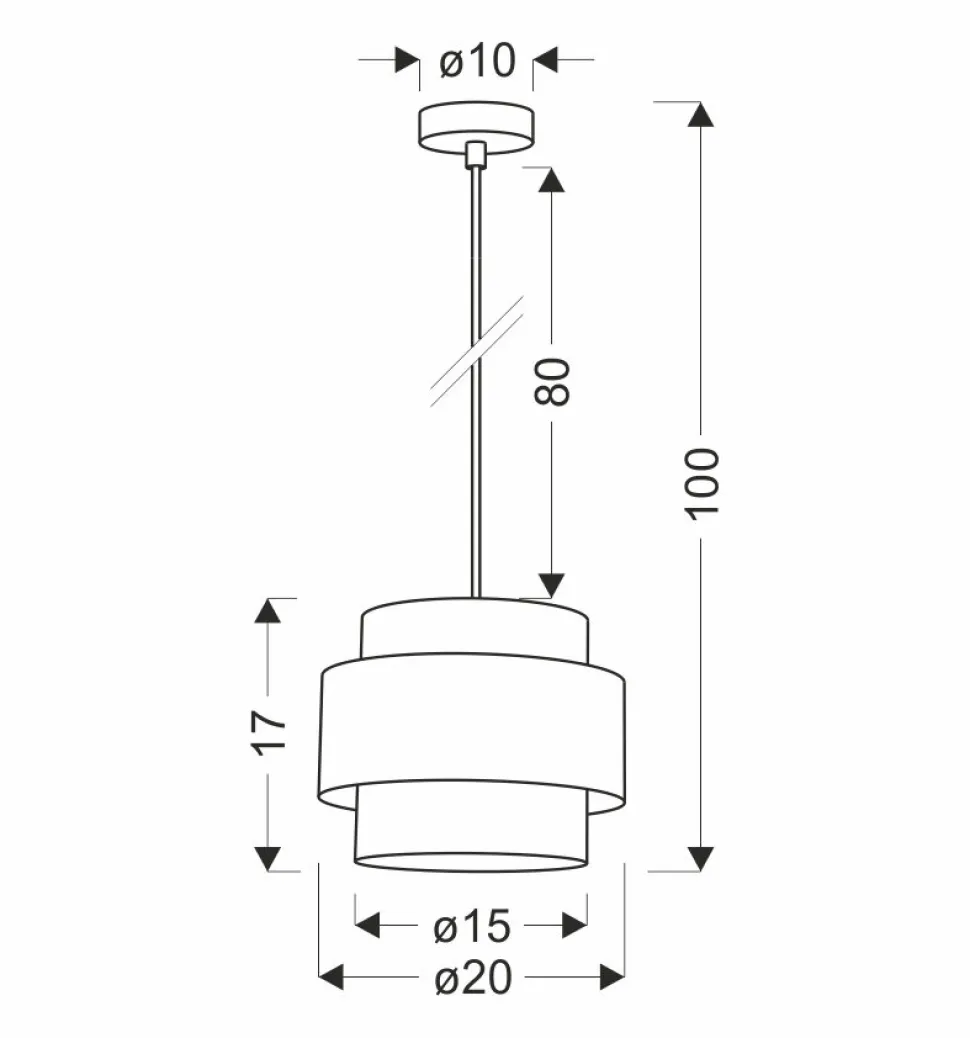Lampa wisząca Cork biały 1x40W E27  abażur biały+beżowy