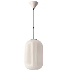 Lampa wisząca CRESTO biały+złoty 1x40W E27 klosz biały