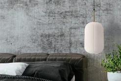 Lampa wisząca CRESTO biały+złoty 1x40W  E27 klosz biały