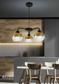 Lampa wisząca Cromina gold 3x60W E27 czarny