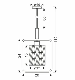 Lampa wisząca Crown czarny 1x40W E27  abażur beżowy