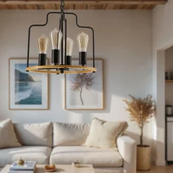 Lampa wisząca Datus czarny 4x40W E27