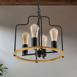 Lampa wisząca Datus czarny 4x40W E27