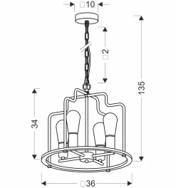 Lampa wisząca Datus czarny 4x40W E27