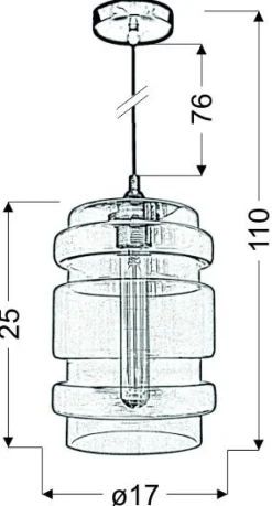 Lampa wisząca Decorado 18 1x60W E27  klosz zielony + żarówka