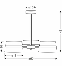 Lampa wisząca Demy czarny 3x40W E14  abażur żółty