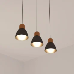 Lampa wisząca Desy czarna/ naturalna