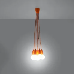 Lampa wisząca DIEGO 5 pomarańczowy