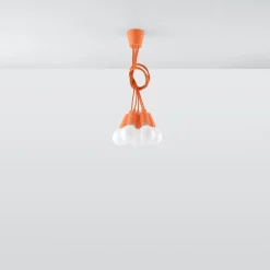 Lampa wisząca DIEGO 5 pomarańczowy