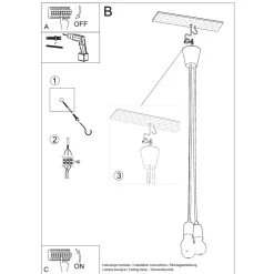 Lampa wisząca DIEGO 3 pomarańczowy