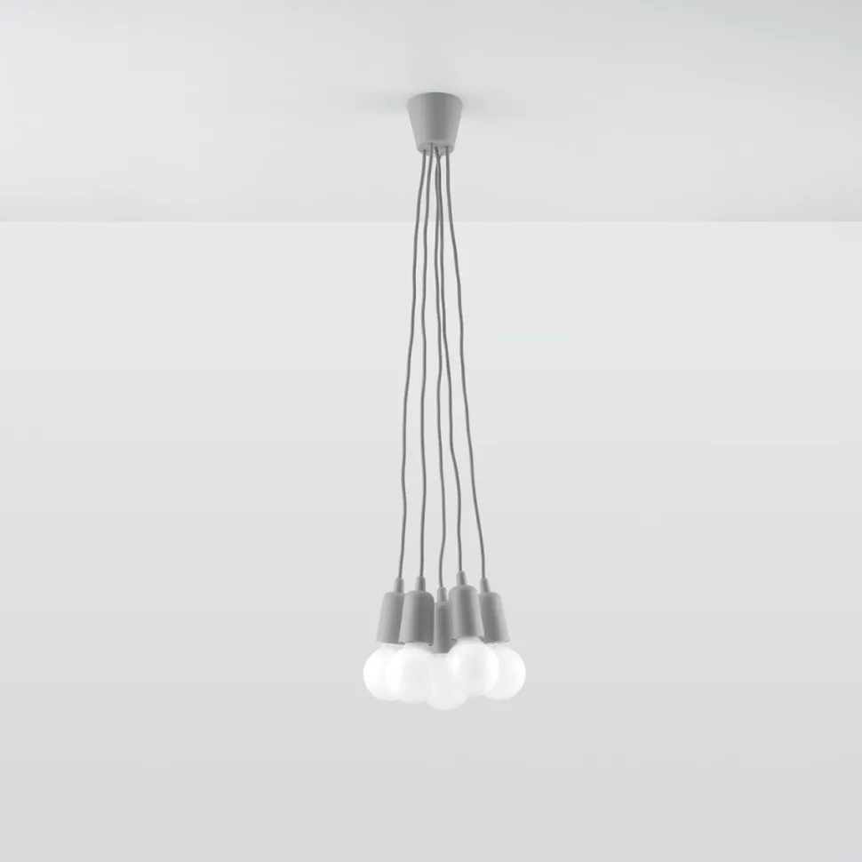 Lampa wisząca DIEGO 5 szara