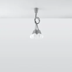Lampa wisząca DIEGO 5 szara