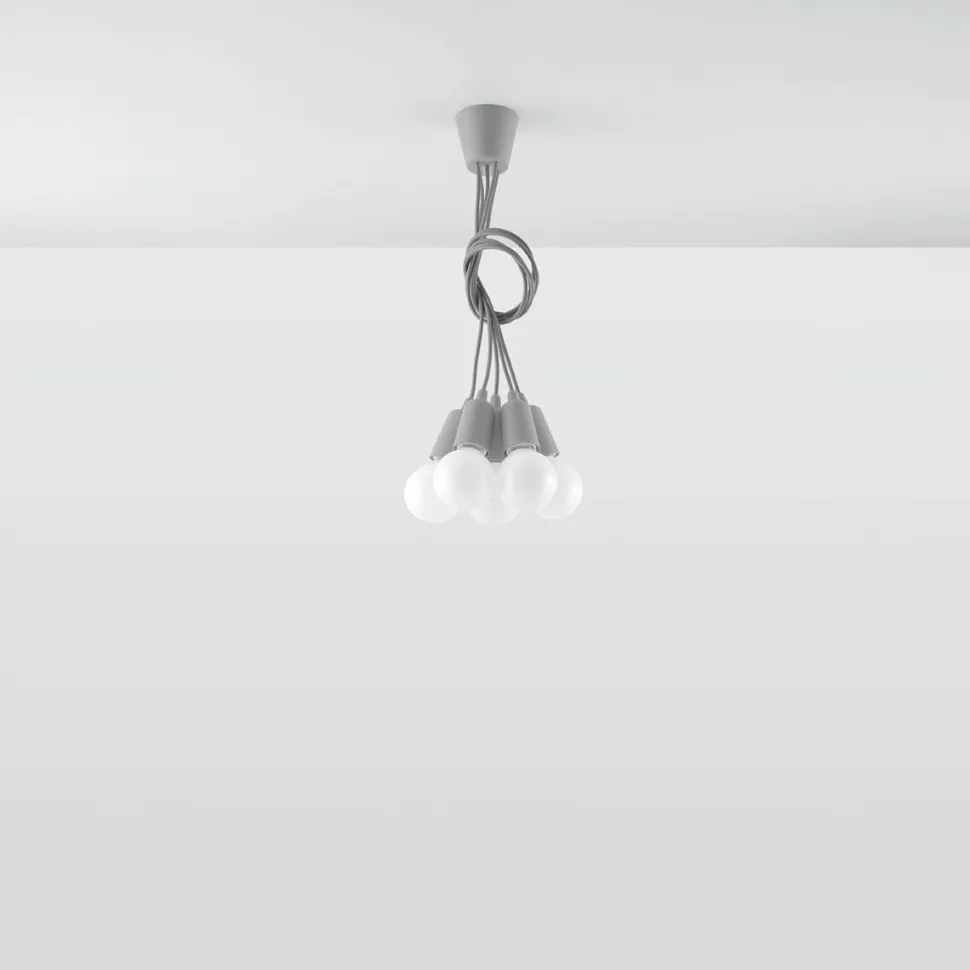 Lampa wisząca DIEGO 5 szara