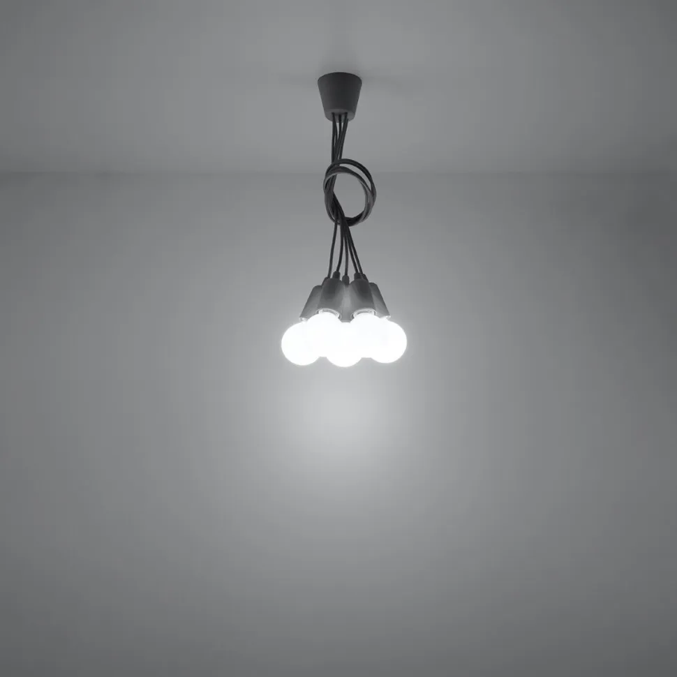 Lampa wisząca DIEGO 5 szara