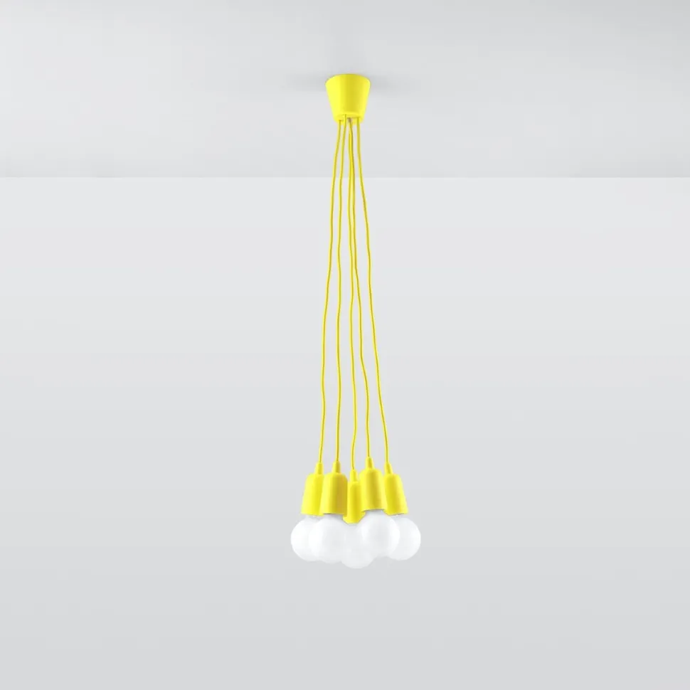 Lampa wisząca DIEGO 5 żółta