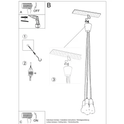Lampa wisząca DIEGO 5 żółta