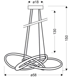 Lampa wisząca Douglas 58 40W LED brązowy  4000K