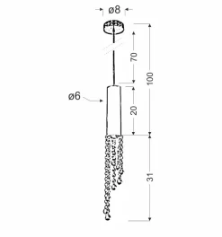 Lampa wisząca Duero 1x3W LED GU10 chrom