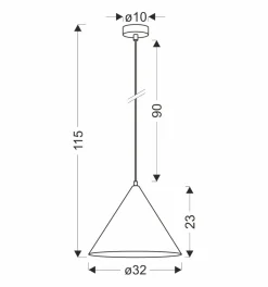 Lampa wisząca Dunca 32 czarny 1x40 E27  klosz jasny dębowy