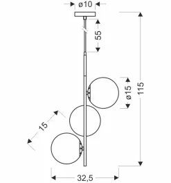 Lampa wisząca Duo czarny matowy+złoty  3x15W E14 klosz biały