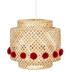 Lampa wisząca dziecięca Liby z pomponami  naturalna