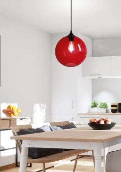 Lampa wisząca EDISON 25 1x60W E27  czerwony