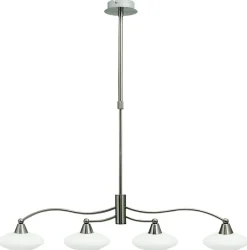 Lampa wisząca Elisa 4x40W G9  satyna-nikiel+białe szkło