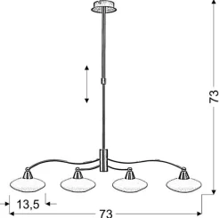 Lampa wisząca Elisa 4x40W G9  satyna-nikiel+białe szkło