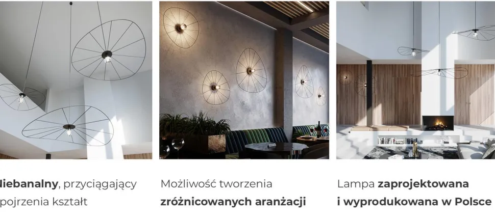 Lampa wisząca ESKOLA 70 czarna