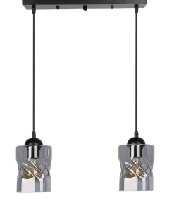 Lampa wisząca Felis czarny 2x60W E27  klosz dymiony