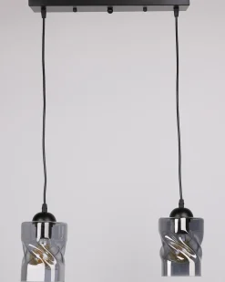 Lampa wisząca Felis czarny 2x60W E27  klosz dymiony