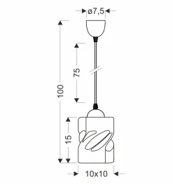 Lampa wisząca Felis czarny 1x60W E27  klosz dymiony