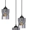 Lampa wisząca Felis talerz czarny 3x60W  E27 klosz dymiony