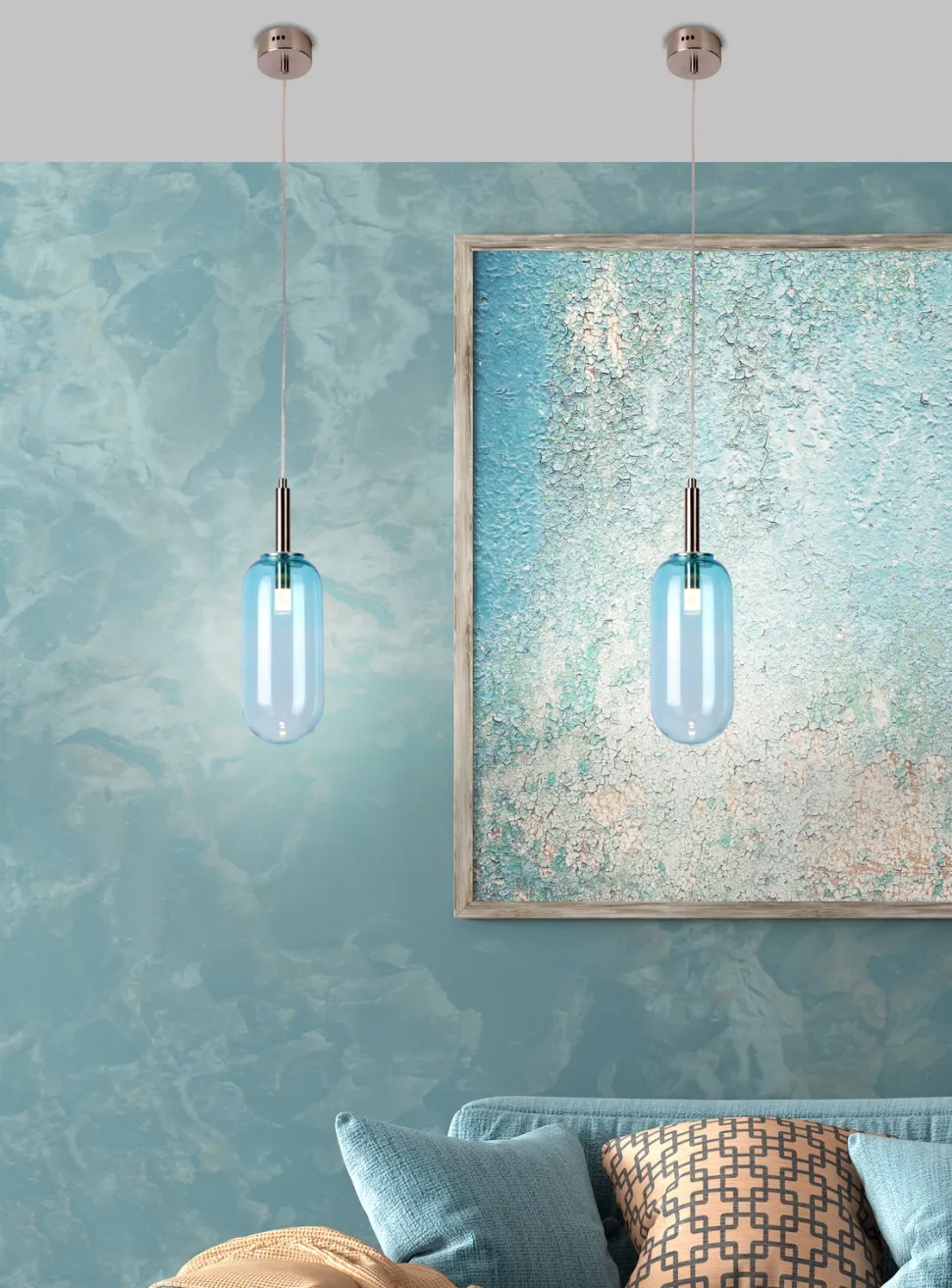 Lampa Wisząca Fiuggi Niebieski