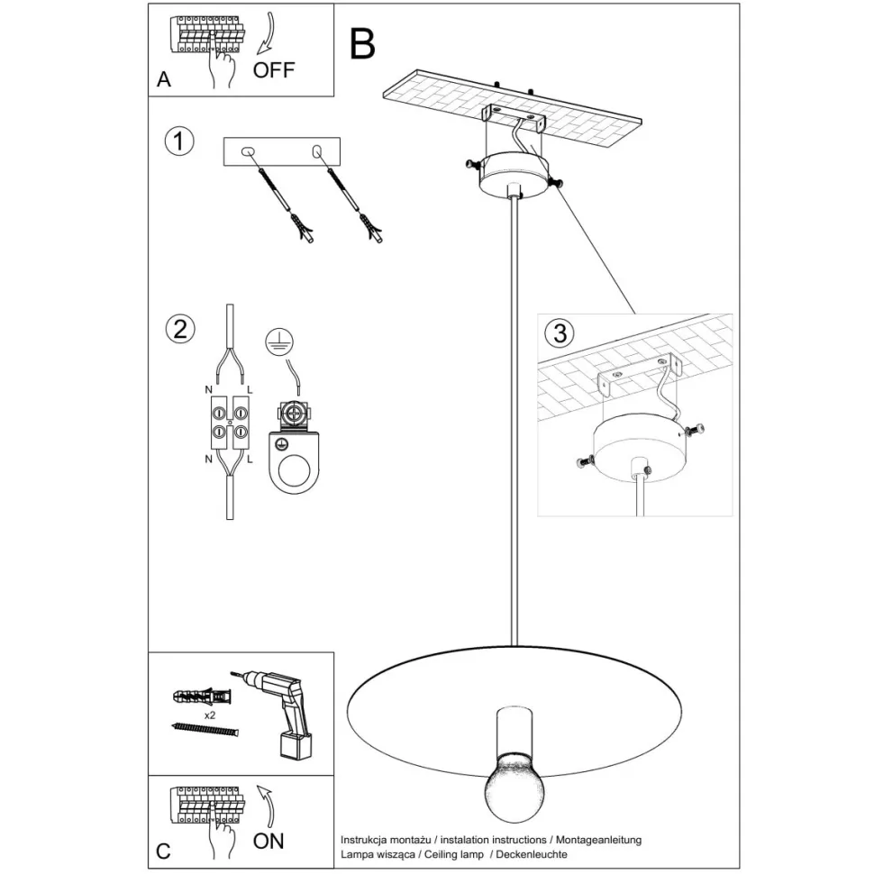 Lampa wisząca FLAVIO czarna