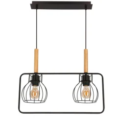 Lampa wisząca Franita czarny 2x40W E27  klosz czarny