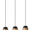 Lampa wisząca Fresno czarny 3x60W E27  klosz bezbarwny