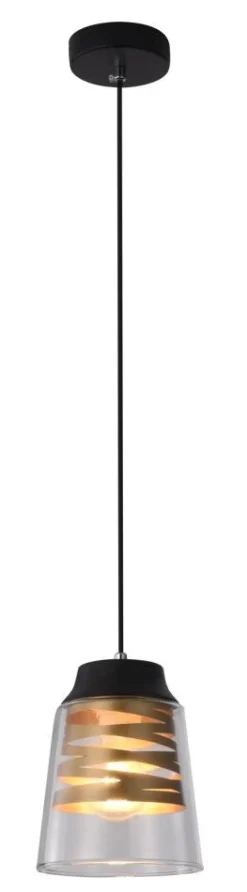 Lampa wisząca Fresno czarny 1x60W E27  klosz bezbarwny