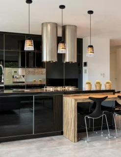 Lampa wisząca Fresno czarny 1x60W E27  klosz bezbarwny