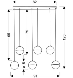 Lampa wisząca Furni 6x5W LED szary 4000K