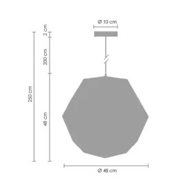 Lampa wisząca FUTURI STAR złota 48 cm