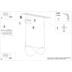 Lampa wisząca GALAKSE 84 czarna LED  2700-6500K