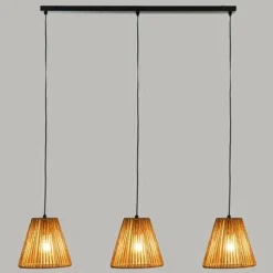 Lampa wisząca Giada potrójna naturalna