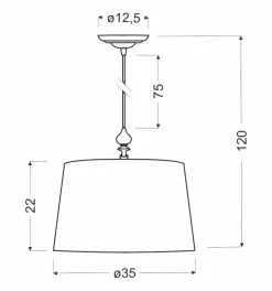 Lampa wisząca Gillenia 1x60W E27 srebrna