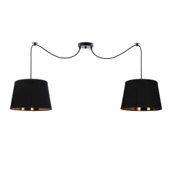 Lampa wisząca Gillo czarny 2x40W E27  abażur czarny