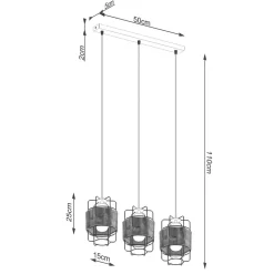 Lampa wisząca GIZUR 3L