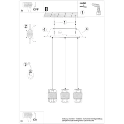 Lampa wisząca GIZUR 3L