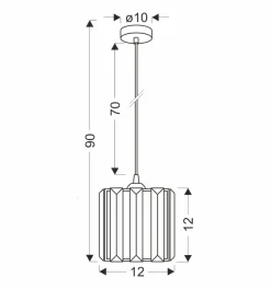 Lampa wisząca Glassia czarny 1x40 E27  klosz czarny+kryształy bezbarwne