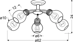 Lampa wisząca Gliva 5x60W E27 patyna (bez żarówek) a60 (mm)
