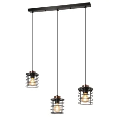 Lampa wisząca Glob czarny+złoty 3x40W  E27 klosz czarny